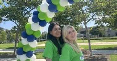 Simran and a friend at our Take Steps walk.