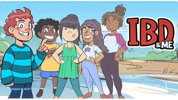 An image of the “IBD & Me” cartoon figures