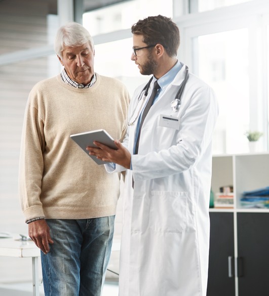 Doctor and patient discussing PSC