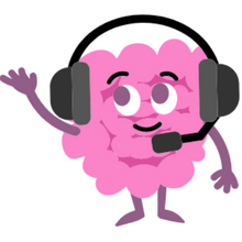 Gutsy cartoon wearing gaming headphones