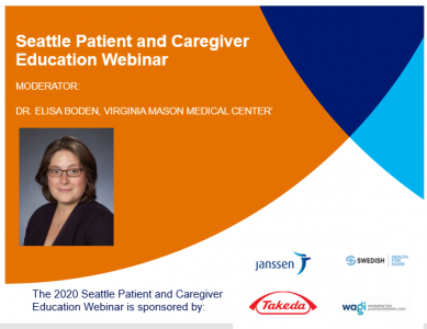 Seattle Patient and Caregiver Webinar moderator Dr. Elisa Boden
