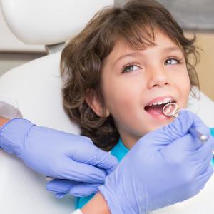 child visiting dentist