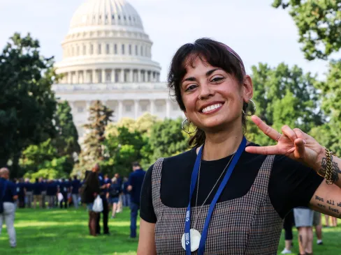 1 person standing in front of White House