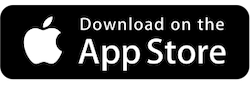 Black background with white Apple logo and text reading 'Download on the App Store.'